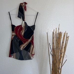 Y2k||vintage||grunge||artsy|| halter-tie cami